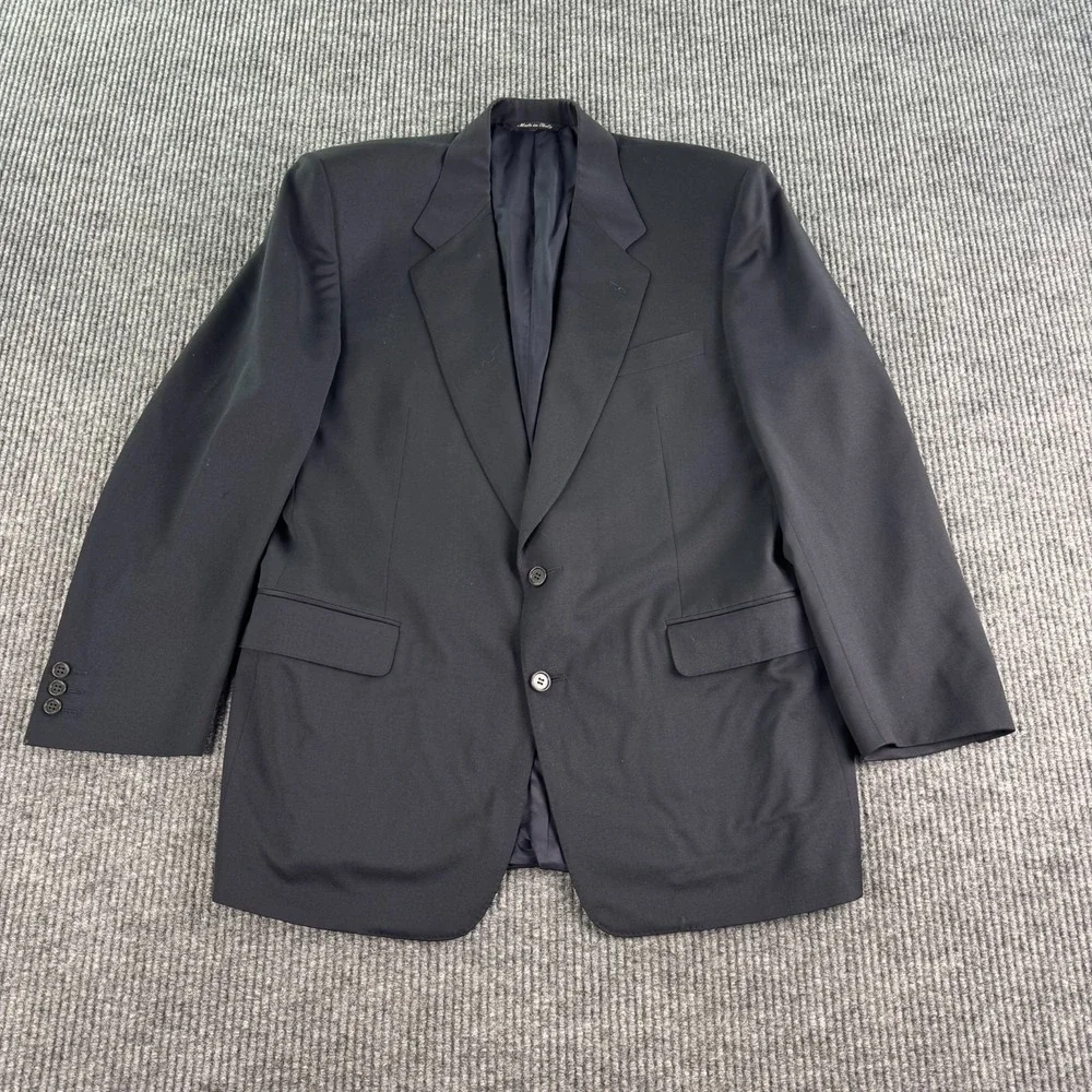 Canali Suit Jacket 50 EU 40R Blue Wool Bespoke Milano Italy Boyds Vintage